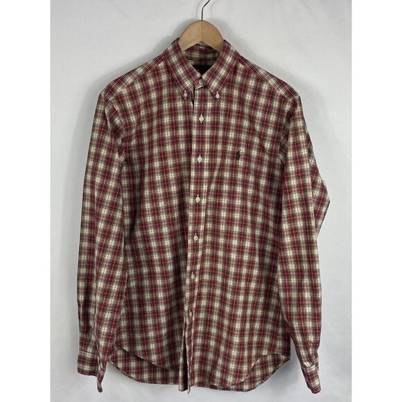 Ralph Lauren Men's Classic Fit Red Plaid Long Sleeve Button Down Shirt Sz 15/M - Picture 3 of 12